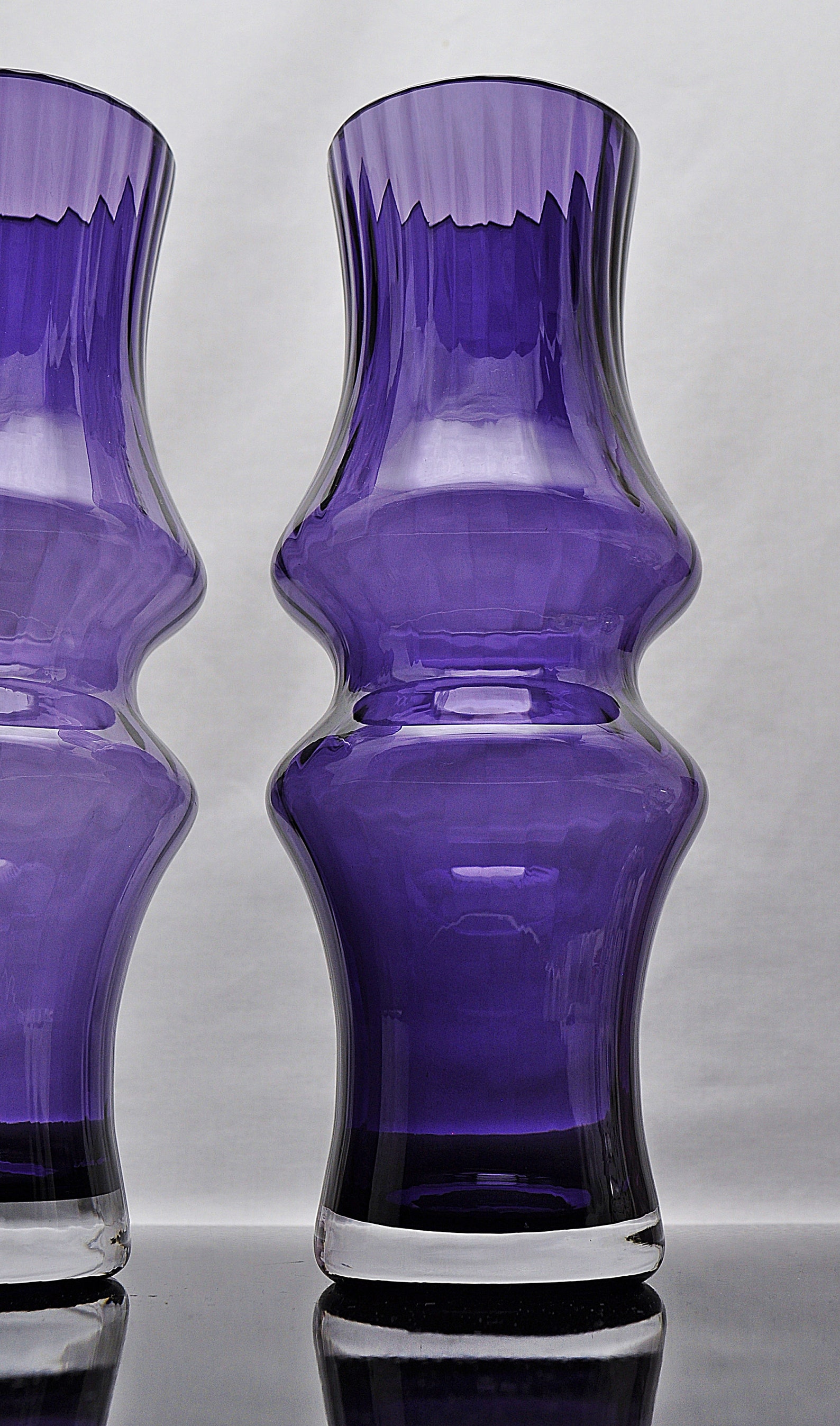 Vintage Dartington Crystal Large Purple Optic Ribbed Angular Etsy España