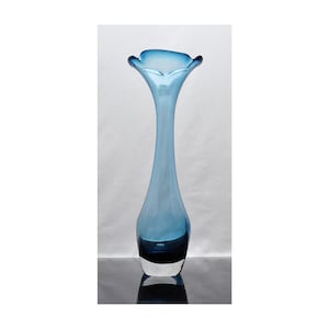 Aseda Royal Blue no.C37/30 Trumpet Vase by Borne Augustsson c.1960s