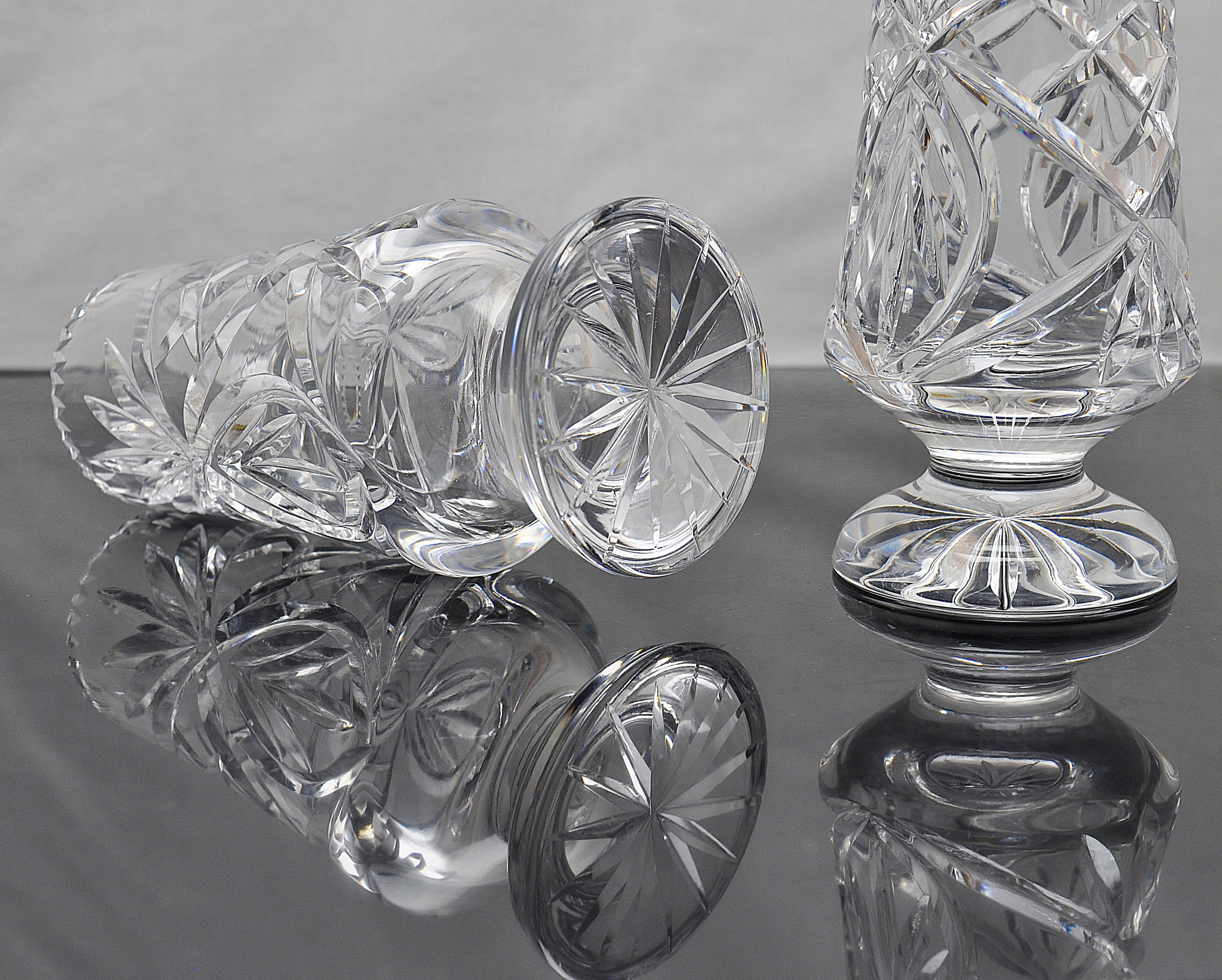 Vintage Small Crystal Bud Vases A Pair Etsy
