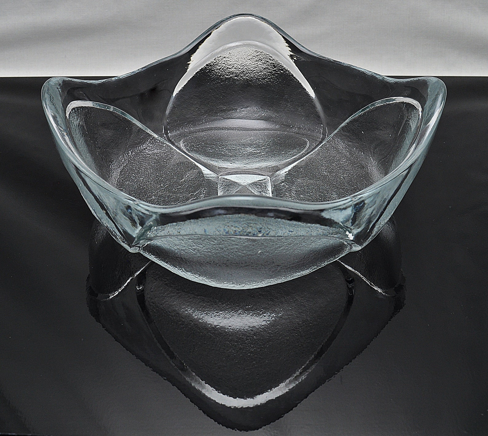 Modernist Art Glass Square Crystal Bowl Scandinavian Etsy