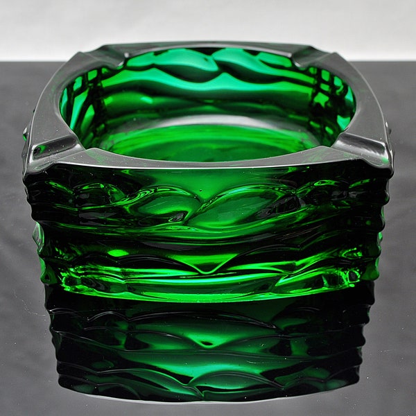 Modernist Emerald Green 5158 Rosice Ashtray c.1970s