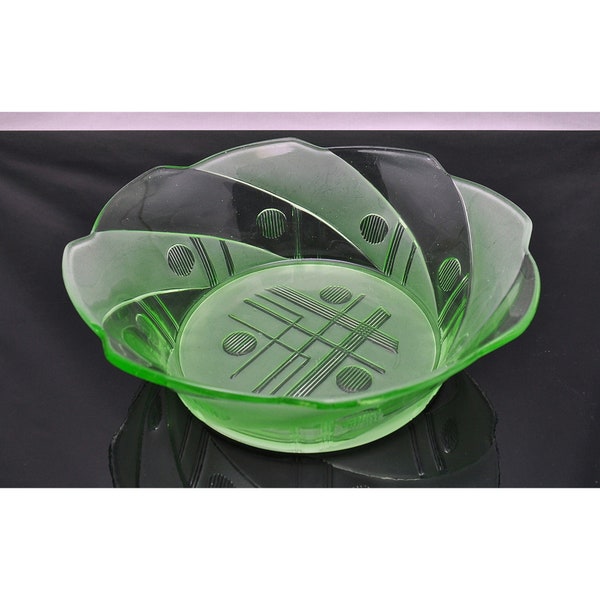 Art Deco Glass Bowl - Etsy UK