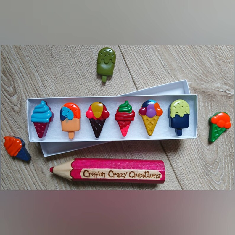Icecream Crayon Set Ice Cream Crayons Crayon Party Gifts Etsy