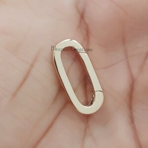 14K Yellow Gold Charm Holder Lock Enhancer Spring Charm Lock Jewelry