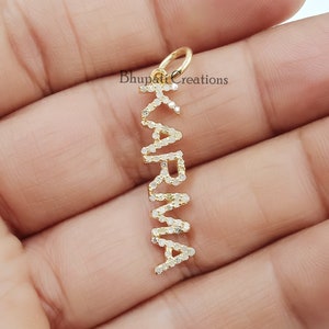 Colgante inicial de la letra de diamante pavimentado, colgante de dijes del alfabeto, colgante inicial de flor de diamante pavimentado