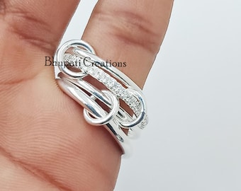 92.5 Silver Diamond and Plain 5 Set Band Ring, Woman's Enter 92.5 Silver Diamond and Plain 5 Set Band Ring, Woman's Enter