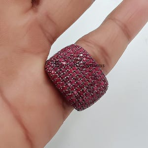 Handmade Sterling Silver Ruby Dome Ring – Yellow Gold & Gray Plated