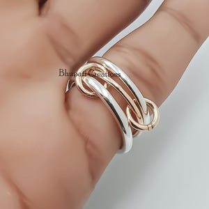 Multi Connector Band Ring Multi Tone Band 3 Set Ring Jewelry