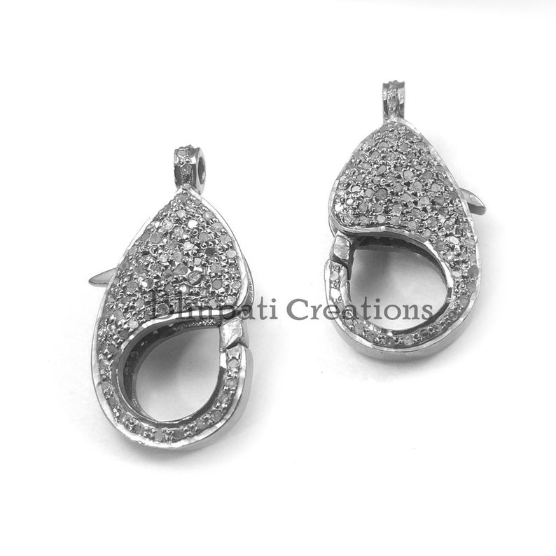 Necklace clasp locks Handmade designer clasp lock 925 sterling silver clasp lock diamond shining clasp lock Lobster Clasp Lock Findings