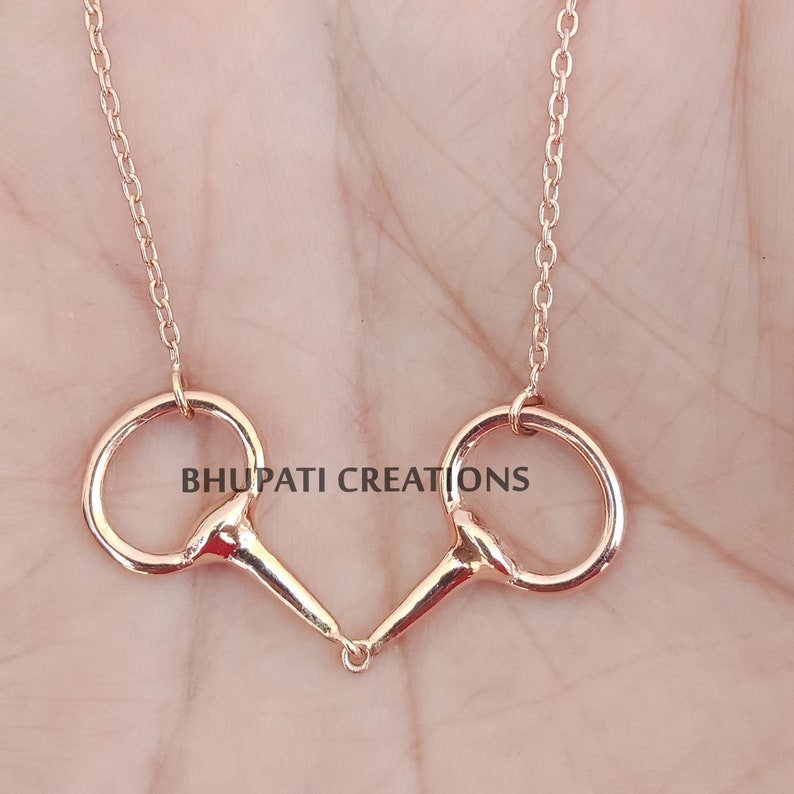 Horse Bit Necklace Plain 14k Rose Gold Horse Bit Necklace Etsy