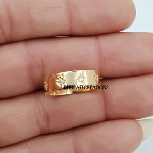 Micro bague pavée de diamants, bijoux bague pavée de diamants, bagues de bande pavée, meilleur cadeau bijoux pour femmes image 2