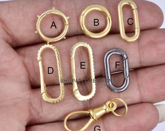Einfacher Karabiner-Verschluss mit Silberkette, Karabiner-Verschluss, Einfacher versilberter Karabiner-Verschluss, 925 Silber Ka