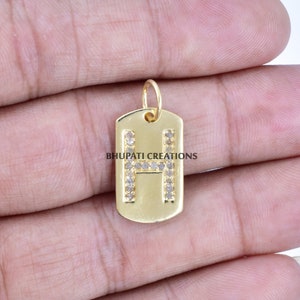 Colgante hecho a mano con dos letras del alfabeto, Diamante pavimentado T & J Colgante con etiqueta de perro, Diamante pavimentado Colgante