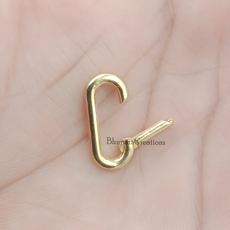 14K Solid Gold Charms Holder Solid Gold Enhancer Lock Etsy