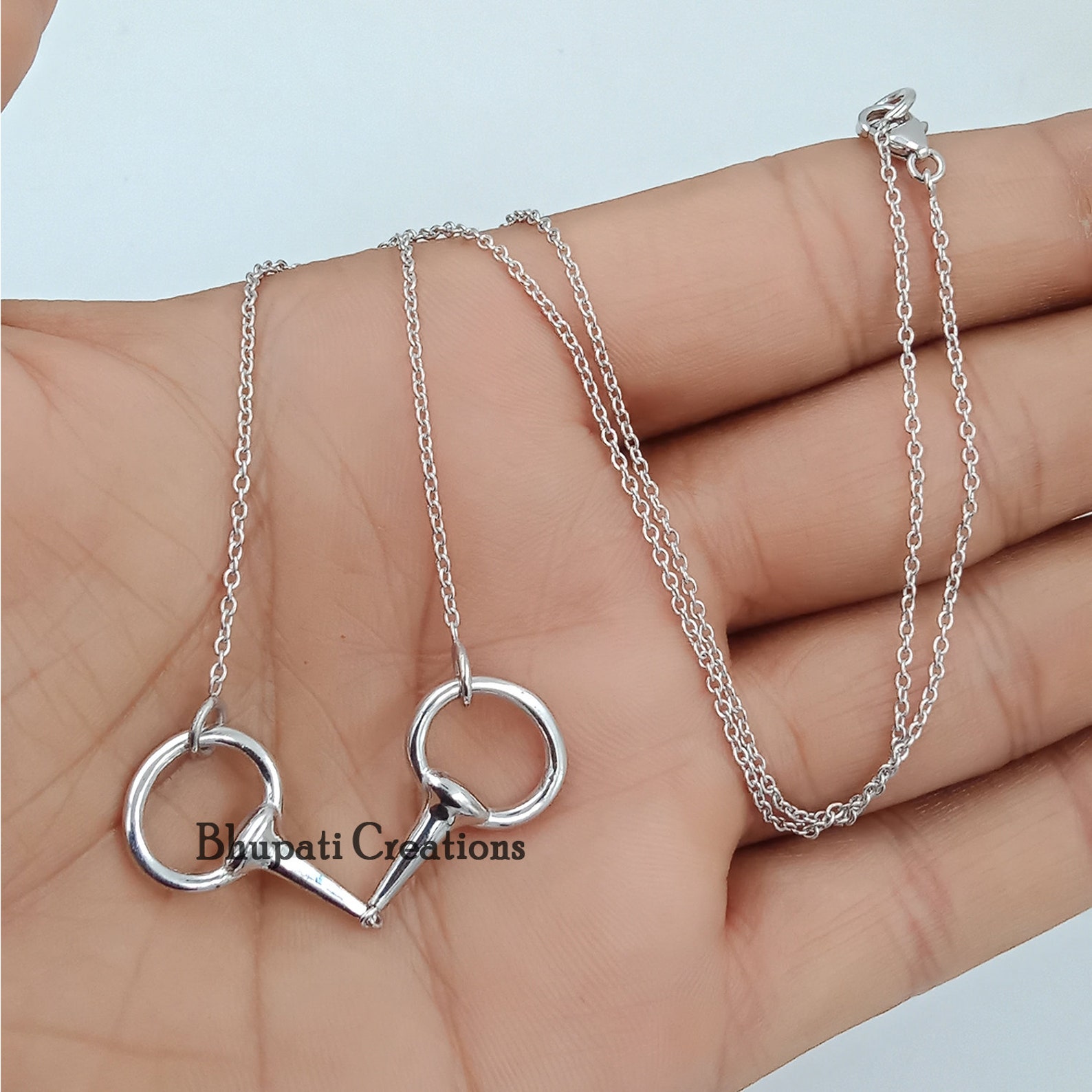 Horse Bit Necklace Plain 14k Rose gold Horse Bit Necklace Etsy