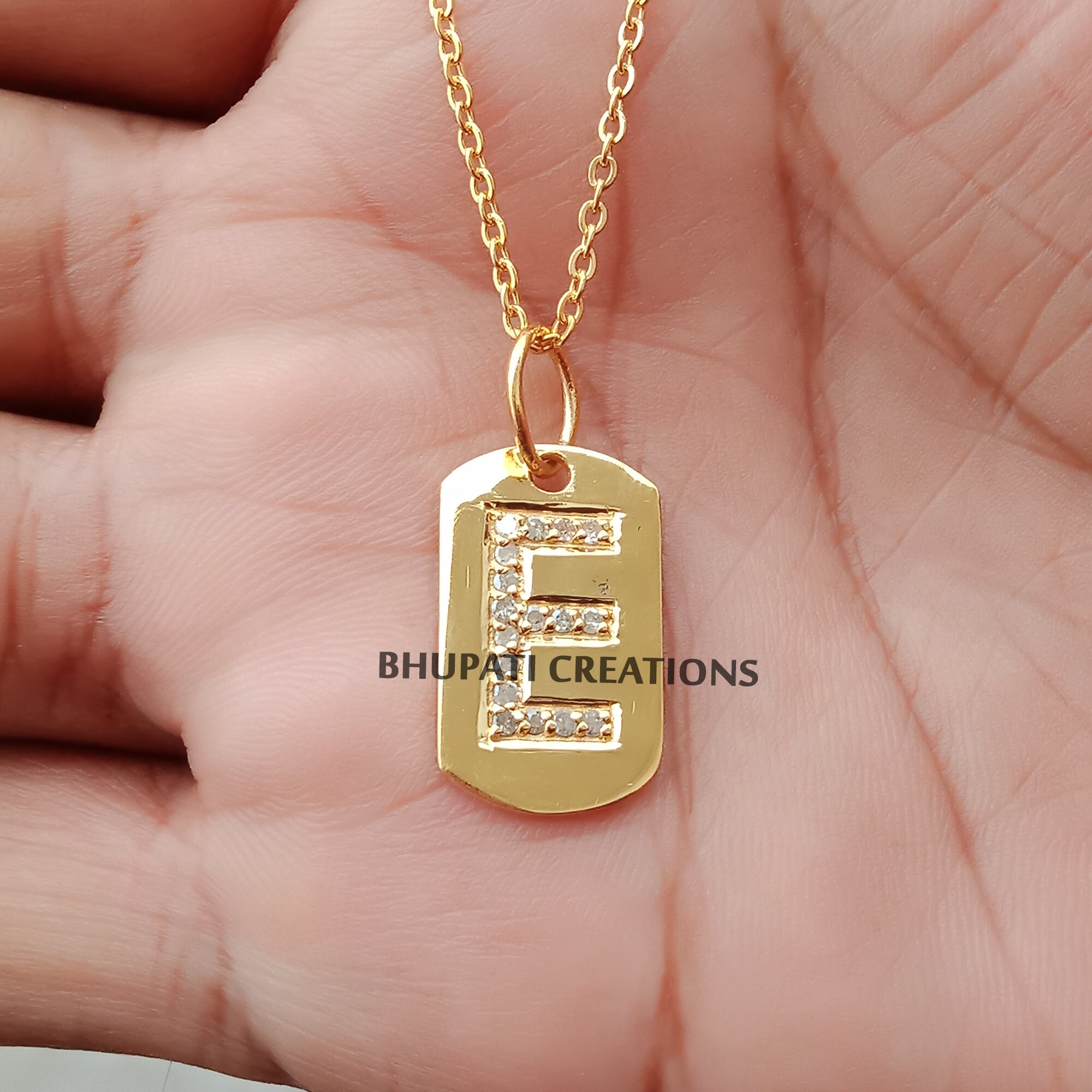 dog tag initial necklace