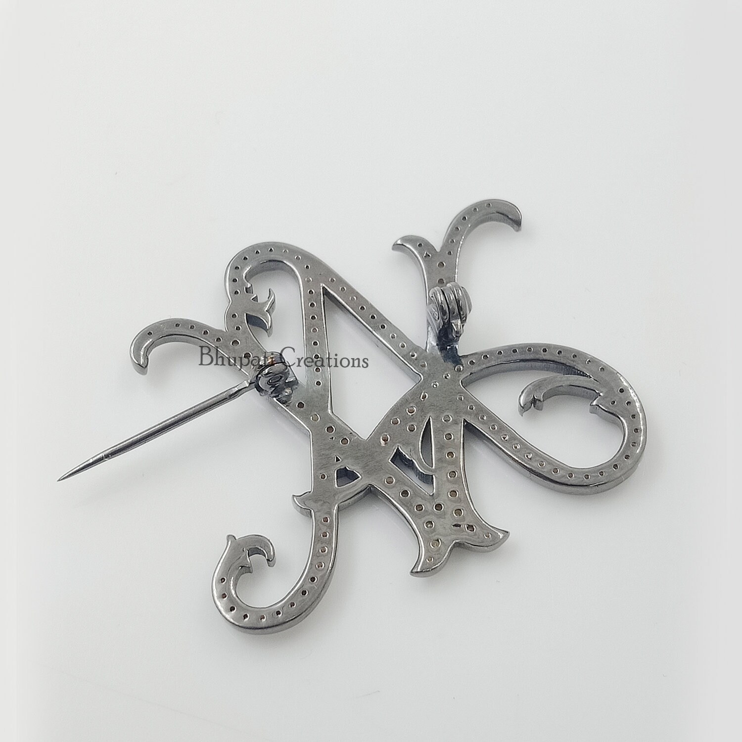 SINNKY A-Z English Letter Brooch Set - Silver Alloy, 2 Sizes, For Clothing & Accessories - View #4