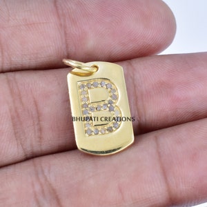 Colgante hecho a mano con dos letras del alfabeto, Diamante pavimentado T & J Colgante con etiqueta de perro, Diamante pavimentado Colgante