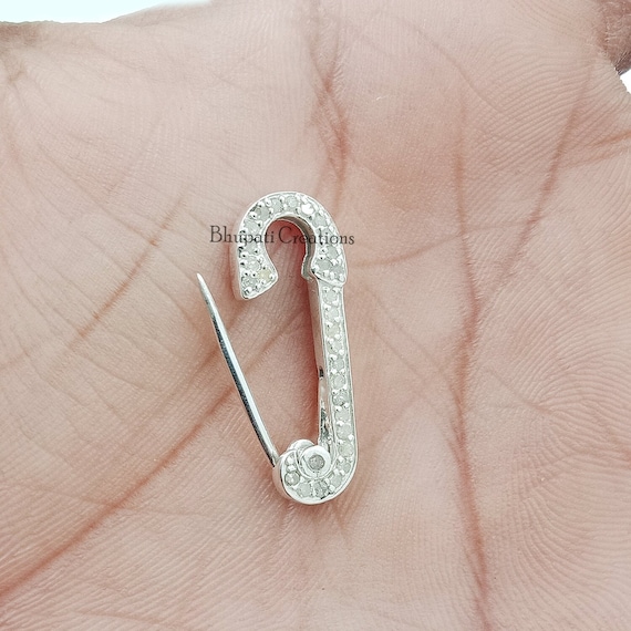 Diamond safety pin brooch clearance