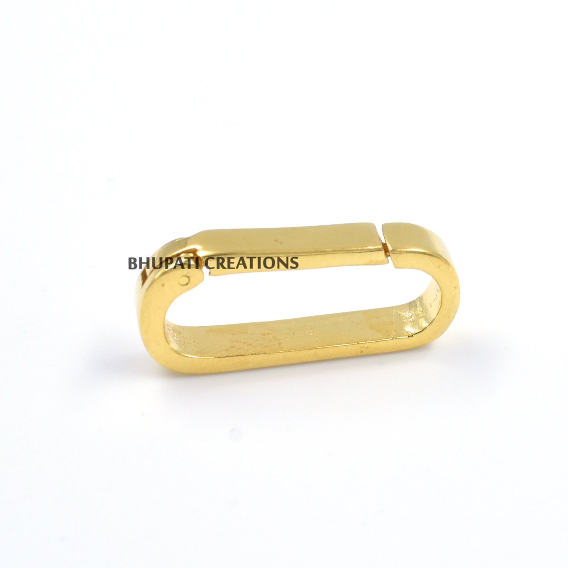 14k Solid Gold Charm Holder Plain Oval Charm Holder 14k Gold Etsy