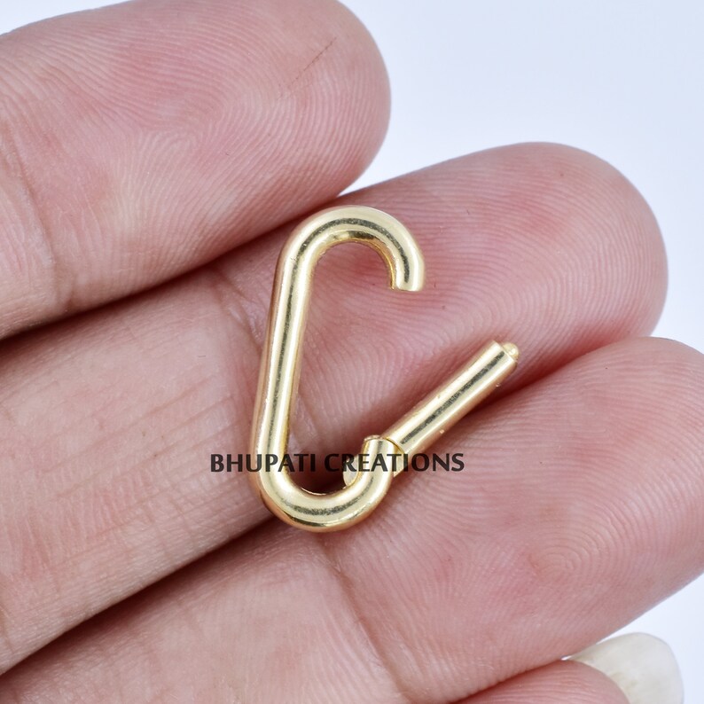 14K Solid Gold Charms Holder Solid Gold Enhancer Lock Etsy