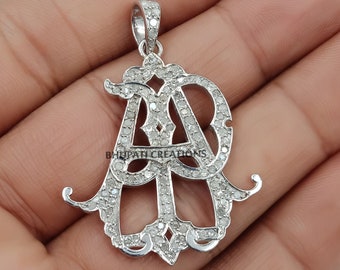 Cut Pave Diamond Monogram Initial 