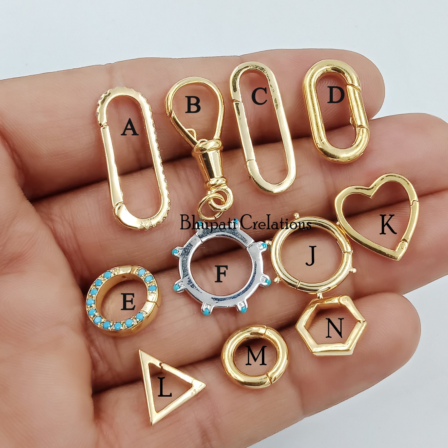 Wholesale Charm Holders 14k Gold Vermeil Enhancer Lock Etsy