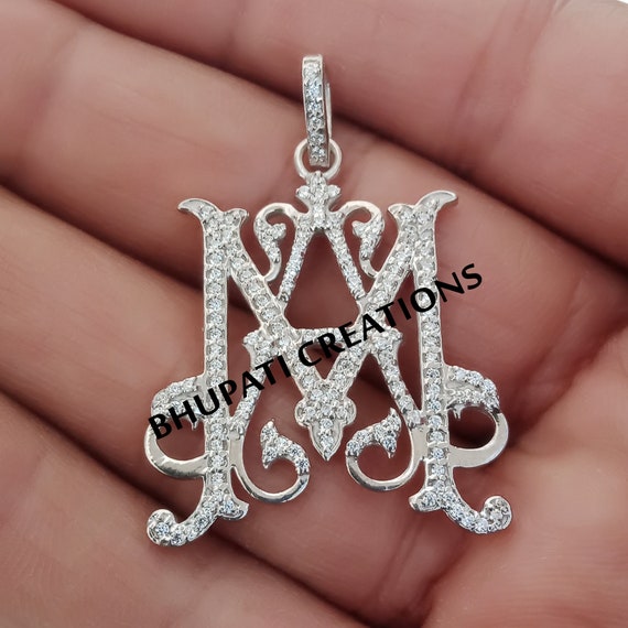 Silver monogram best sale jewelry