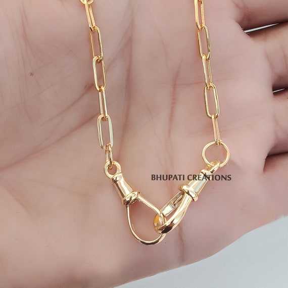 Heart Charm Lock Necklace - Gold Vermeil