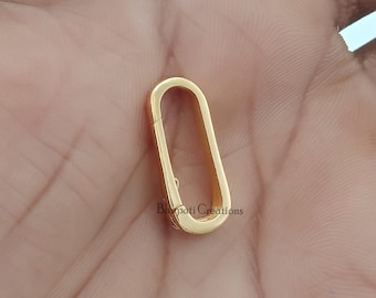 Yellow Gold Plated Charm Holder Lock, Woman Connector Lock, Wholesale clasp Jewelry