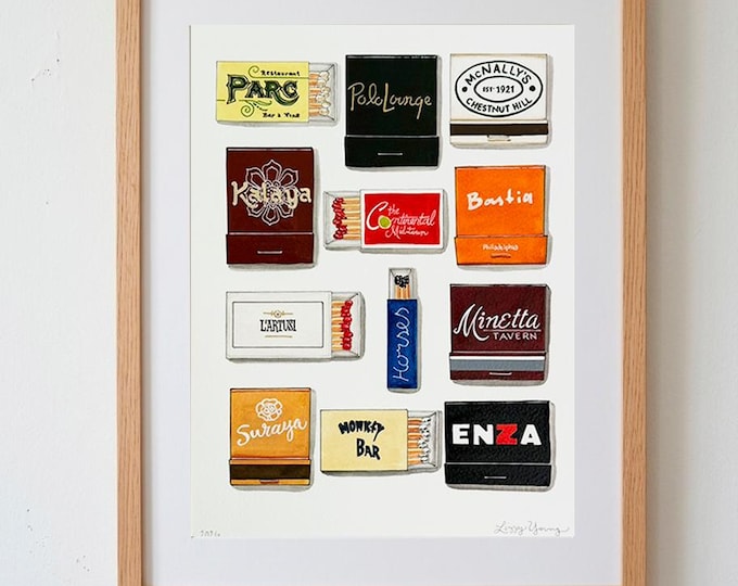 Custom Matchbook Watercolor Painting