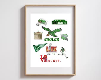 Stampa del Super Bowl dei Philadelphia Eagles - Stampa giclée di alta qualità