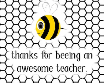 Nauczyciel dziękuję karta Bee cyfrowy plik