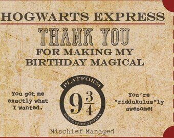 Hogwart Express dziękuję karta cyfrowa