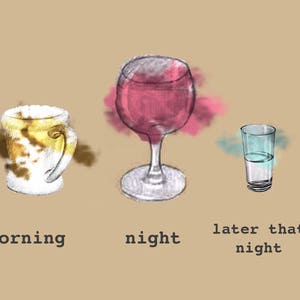 Coffee Wine Drinking Poster Digital Print