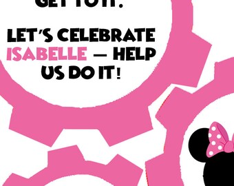 Minnie Mouse urodziny zaproszenie 2 rok stary plik cyfrowy