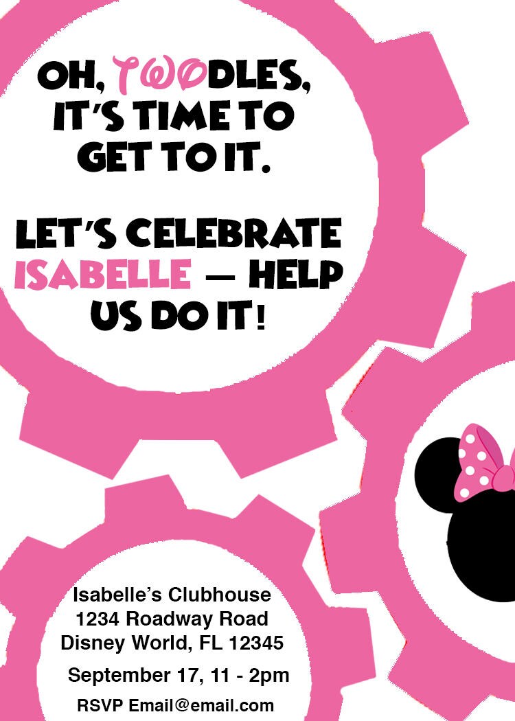 Minnie Mouse Birthday Invitation 2 year old digital file