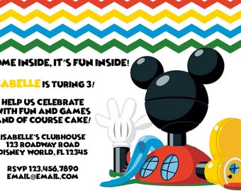 Klub Przyjaciół Myszki Miki urodziny zaproszenie cyfrowy plik