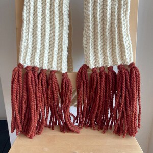 Chunky Scarf—White & Rust
