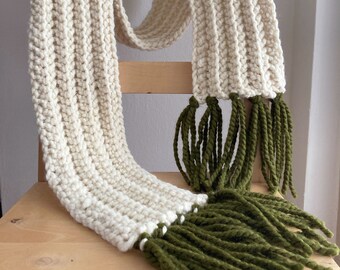Chunky foulard — blanc et vert
