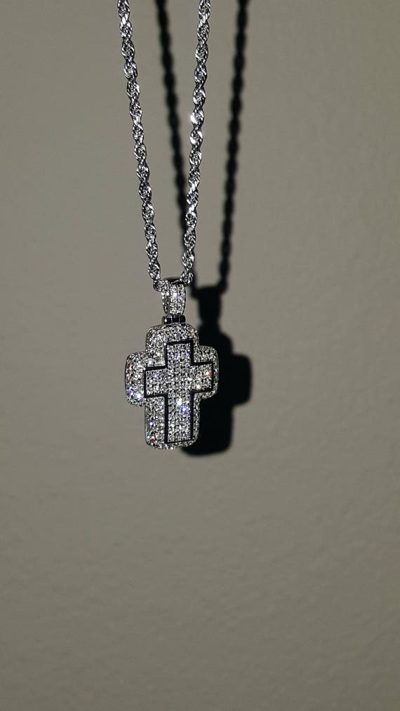 Diamond Cross Pendant Jewelry Luxury Chain