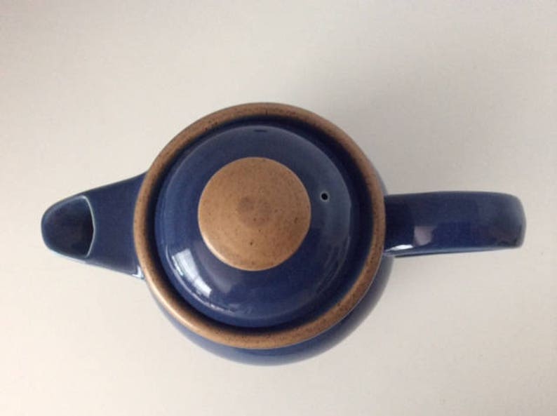 Madera Blue Stoneware Teapot Noritake Indonesia  Vintage Etsy
