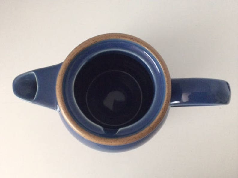 Madera Blue Stoneware Teapot Noritake Indonesia  Vintage Etsy