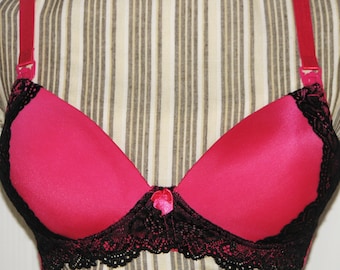 Pink & Black  Fully Padded Stuffed Cups  Mastectomy Bra