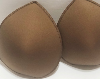 Mocha Weighted Oval Prosthetic Breast Forms - Bra Inserts