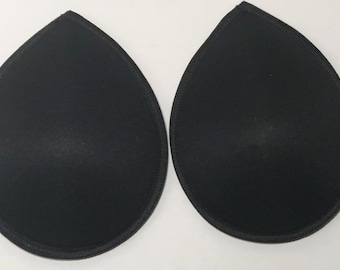 Black Weighted Oval Prosthetic Breast Forms - Bra Inserts