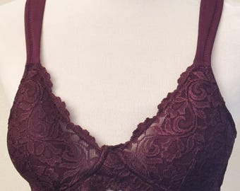 Fully Stuffed Cups  Lace Mastectomy Bra -  36AA