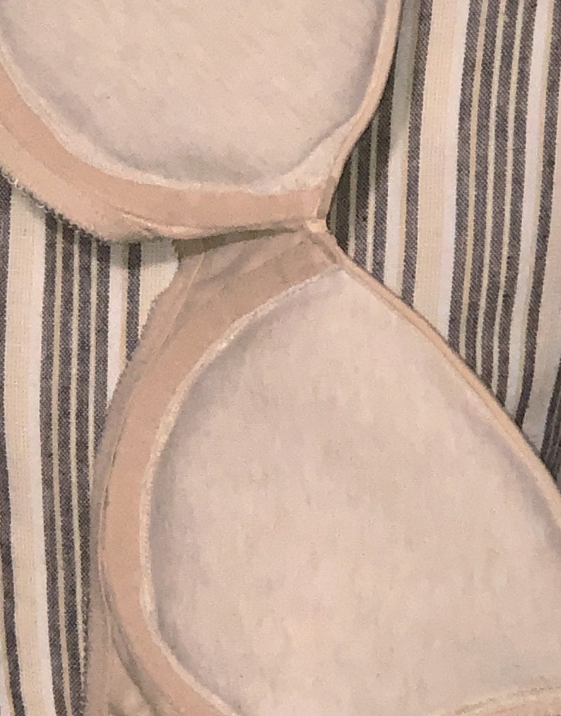 May include: Close-up of the inside of a nude-colored bra cup. The cup is made of a soft, smooth fabric and has a seamless design.