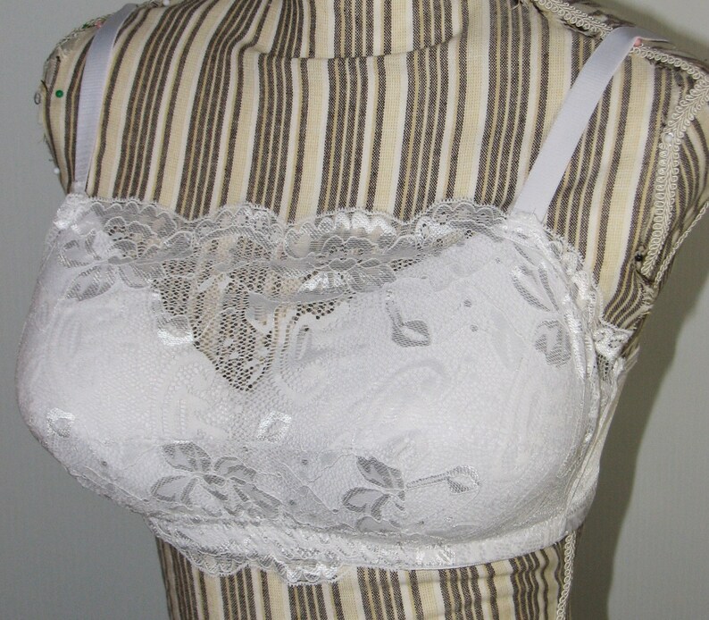 White Cami Lace Fully Padded Stuffed Cups Mastectomy Bra Etsy