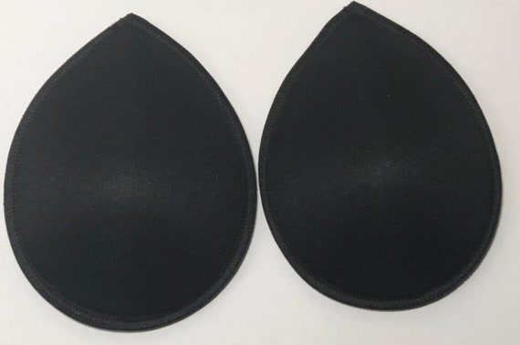 Black Weighted Oval Prosthetic Breast Forms Bra Inserts 